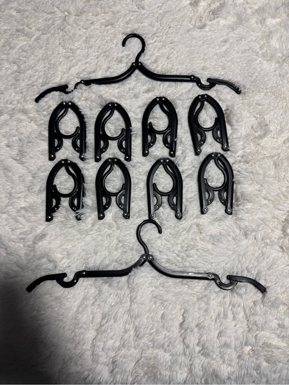 Black Foldable Travel Hangers - Multipack